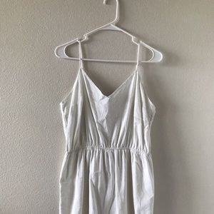 J Crew White Linen Sleeveless Dress V-Neck Summer